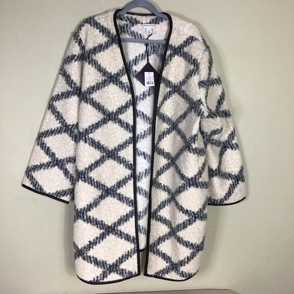 Ava & Viv  Women Open Front plaid  cardigan jacket 2X  NWT Cozy Trendy Boho - Picture 6 of 11